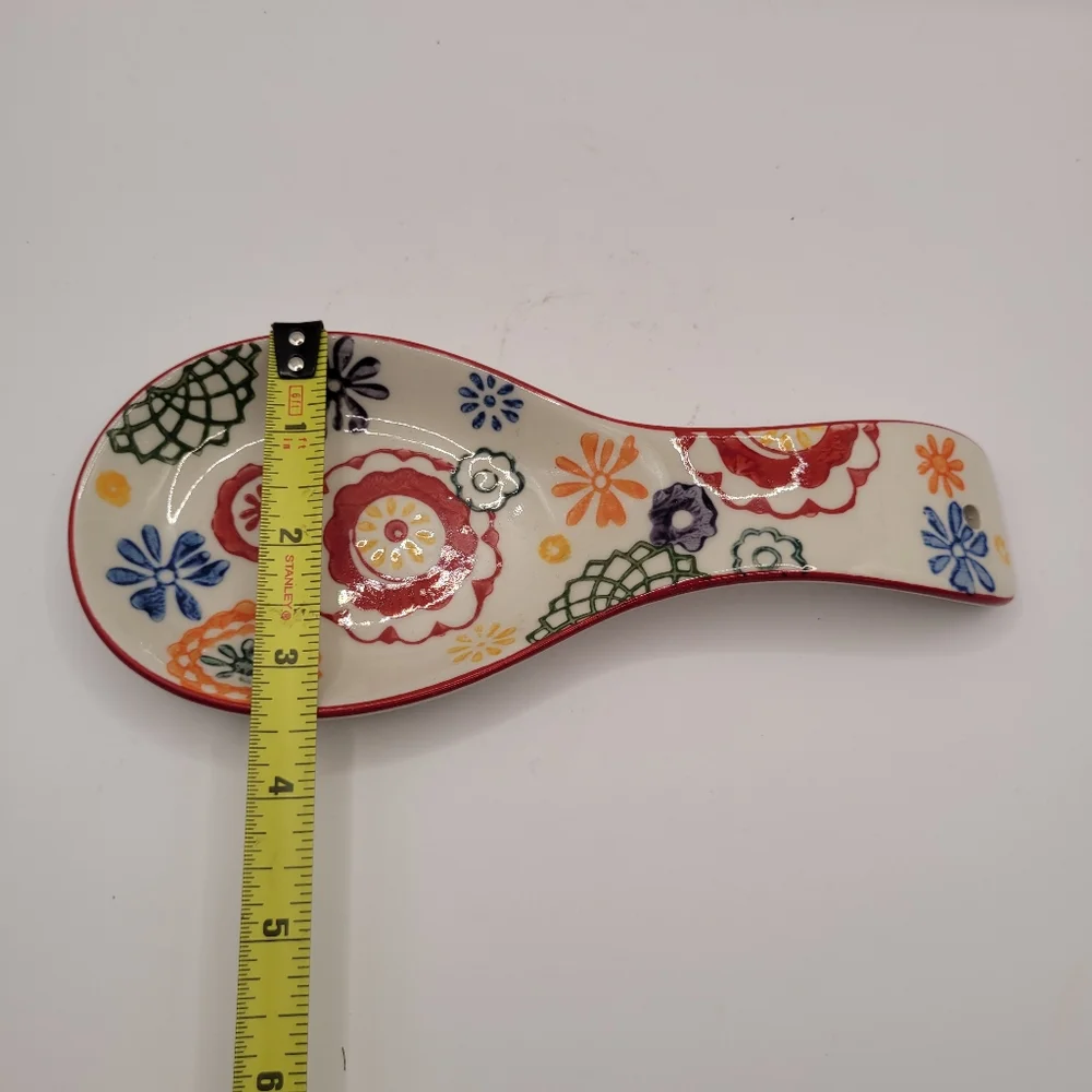 Pier 1 Imports Floral Ceramic Spoon Rest